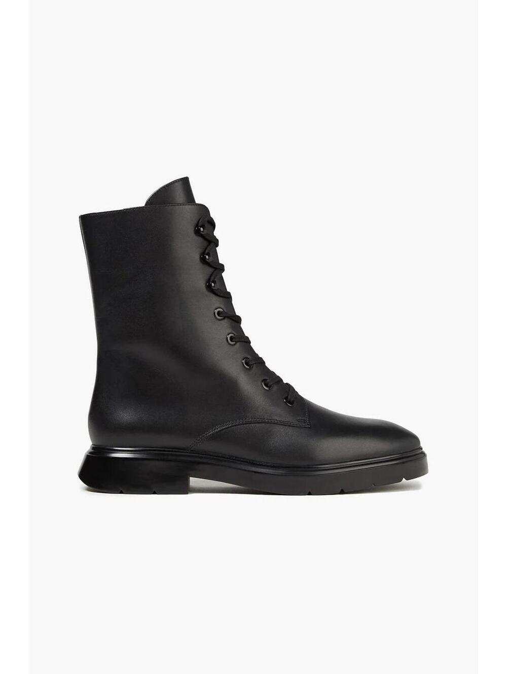 Stuart Weitzman Women's Black Mckenzee Leather Combat Boots with Box - Size 8.5 - Picture 2 of 7